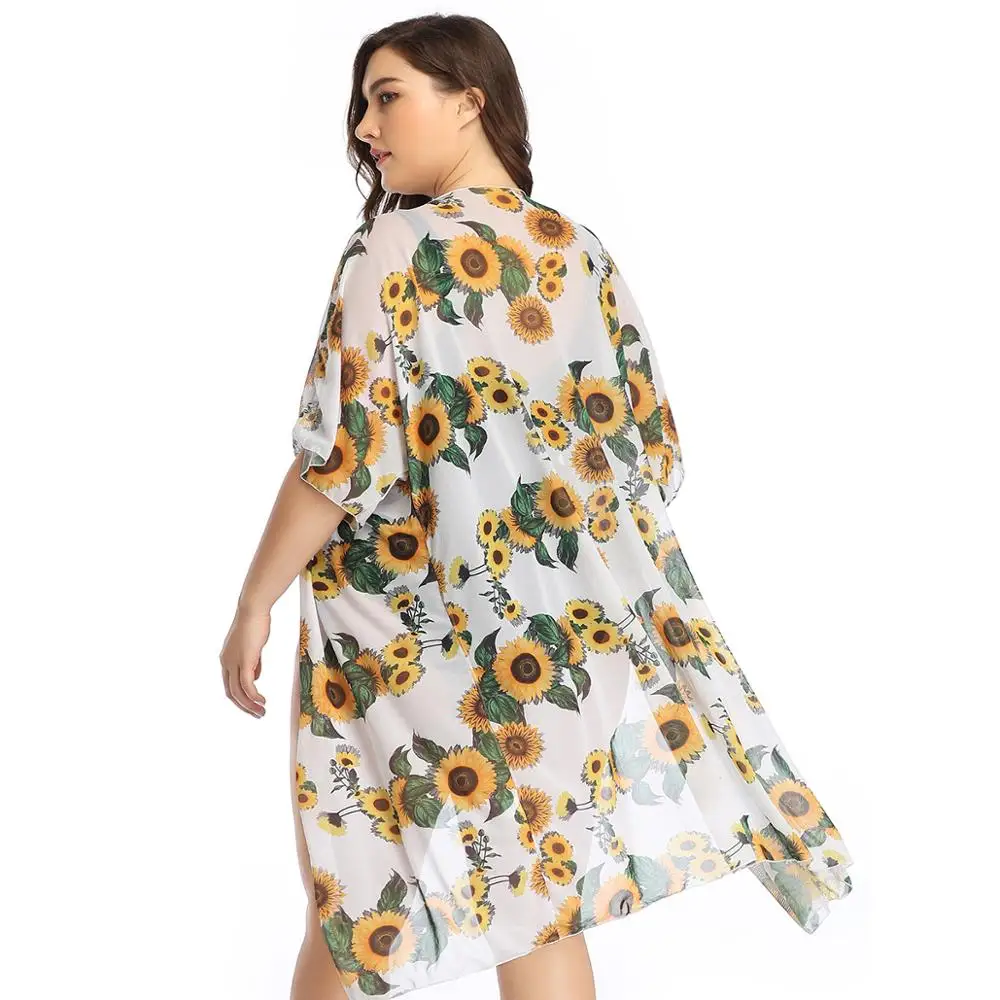 Шифоновое пляжное платье накидка на бикини женская одежда для плавания накидки