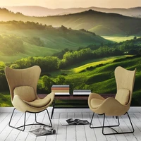 custom photo mountain forest green landscape wall painting 3d stereoscopic living room wall decoration mural non woven wallpaper