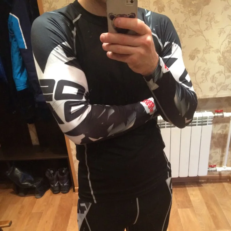 Компрессионный мужской спортивный костюм комплект для бега и фитнеса xxxxl|Наборы