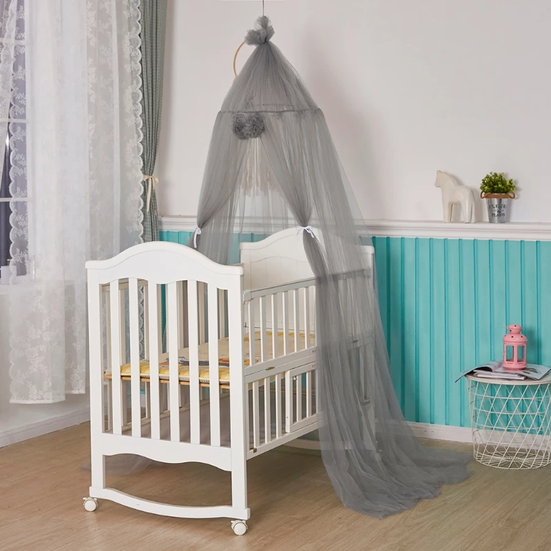 

85DE Baby Mesh Yarn Bed Canopy Crib Mosquitoes Net Curtain Dome Hanging Tent Kids Room Decoration