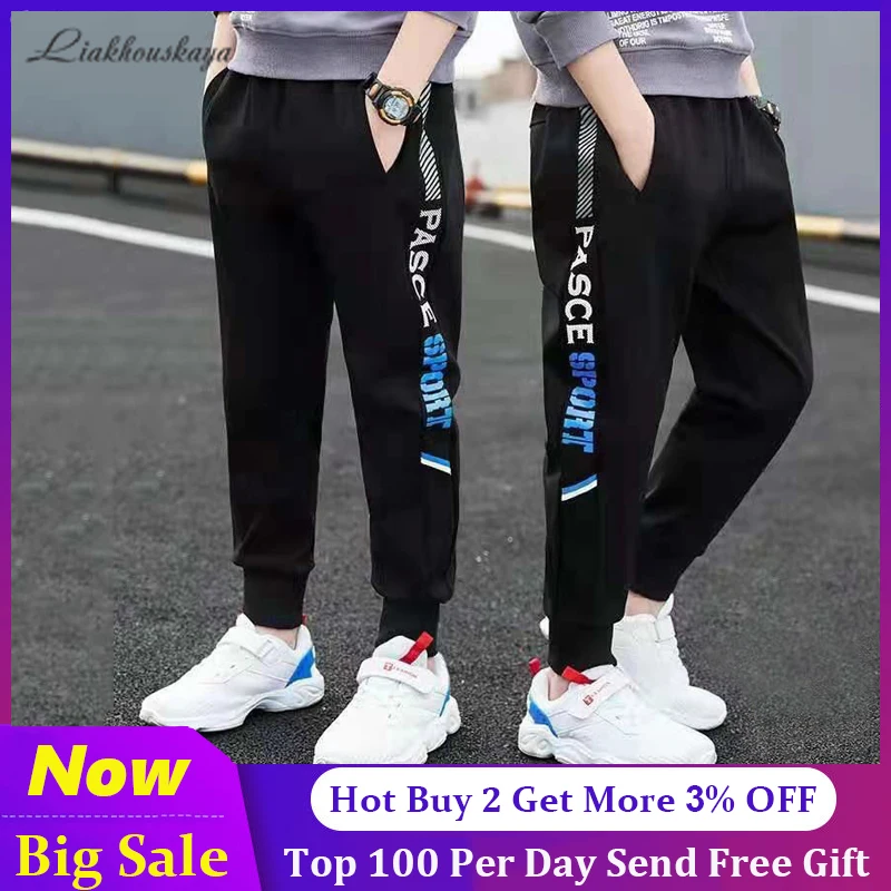 

110-160cm Sport Pant For Boys Big Boy Pants Spring Teenage Spring Toddler Casual Kids Trousers For Boys Sport Pants Clothes
