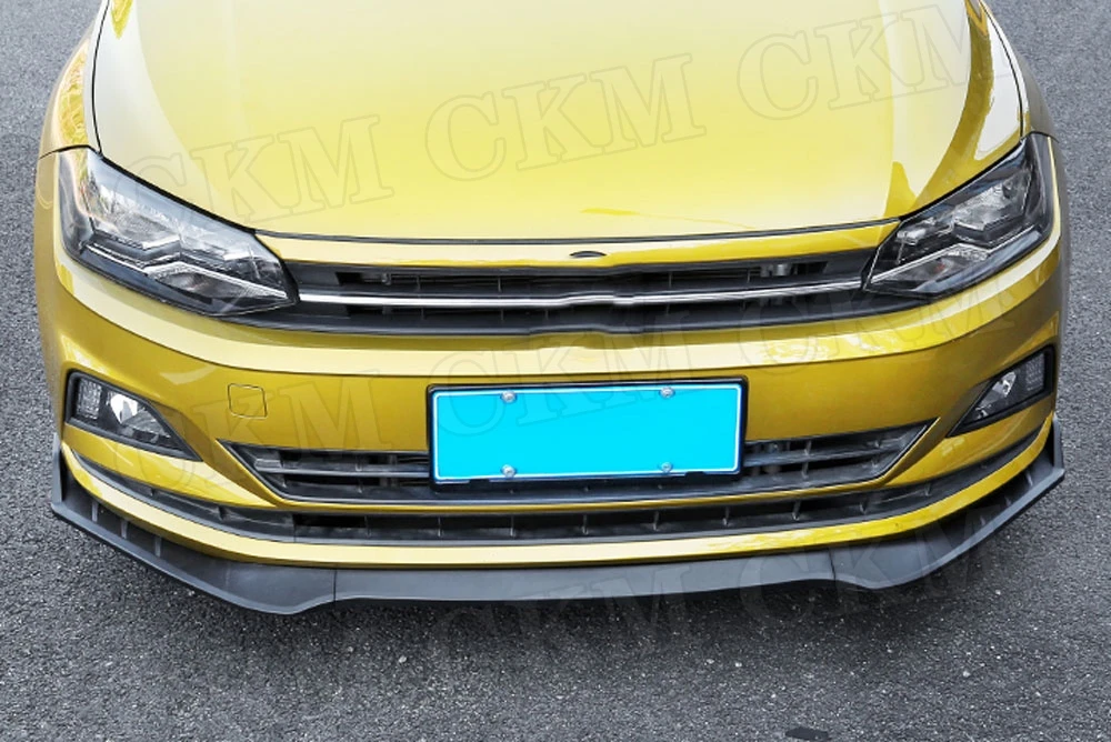 Передний спойлер для подбородка из АБС пластика Volkswagen VW Polo Plus Hatchback 2019 бампер