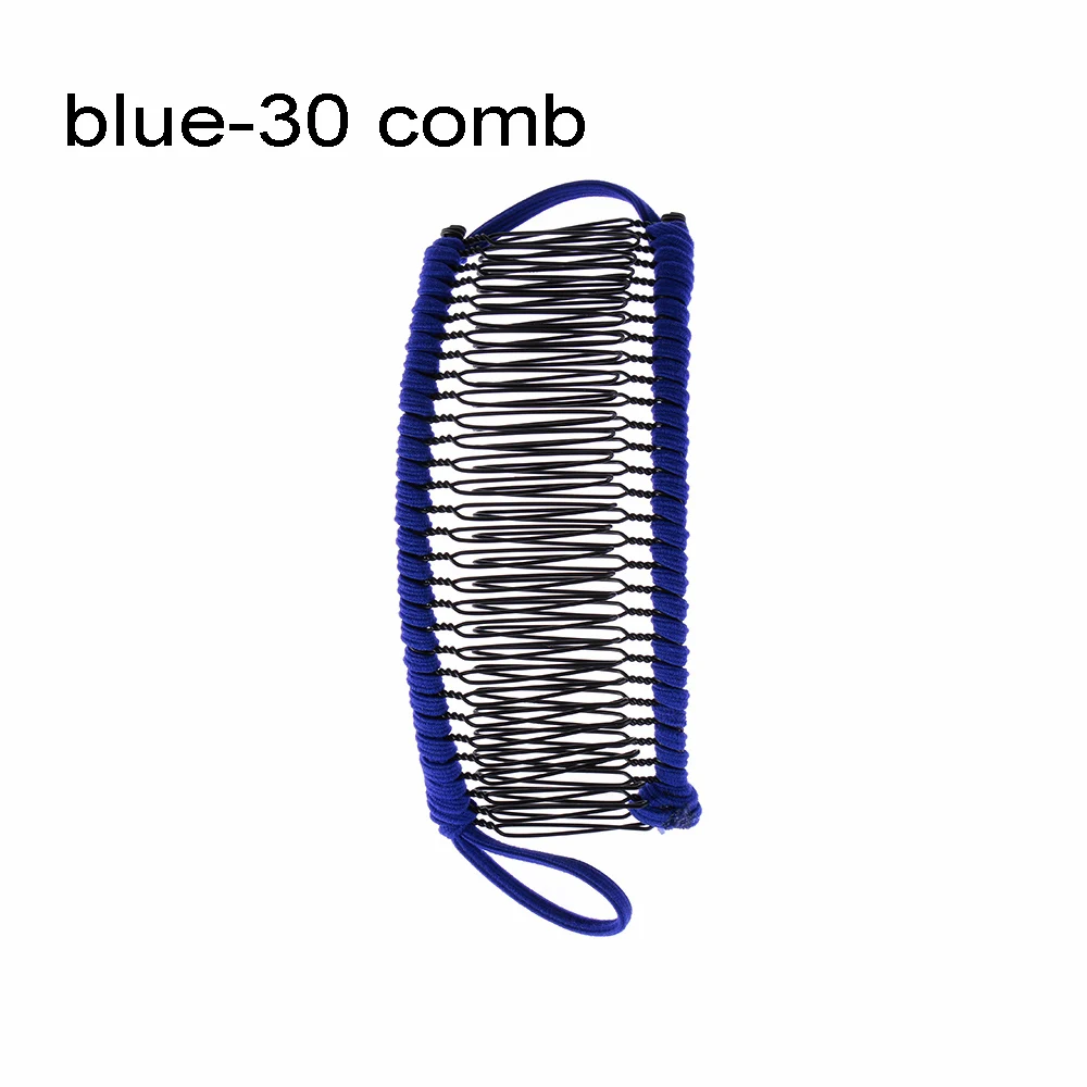 blue 30 comb Большой размер цветок Ретро Когти для волос зажим в форме рыбы заколка «банан» Заколка-краб металлические аксессуары для волос - Цвет: blue 30 comb