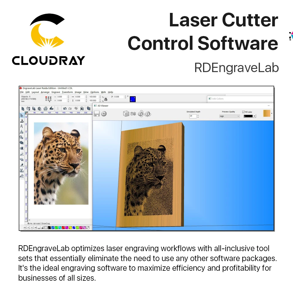 Программное обеспечение для управления Cloudray RD EngraveLab лазерной резки Ruida Control ler 6445G