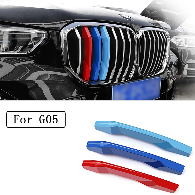 Сетчатая полоса для переднего гриля автомобиля наклейка на крышку ABS BMW X5 G05 2019 2020