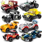 Конструктор HUIQIBAO скоростной автомобиль чемпионов, гоночный спортивный автомобиль, супергонщики, игрушки для детей