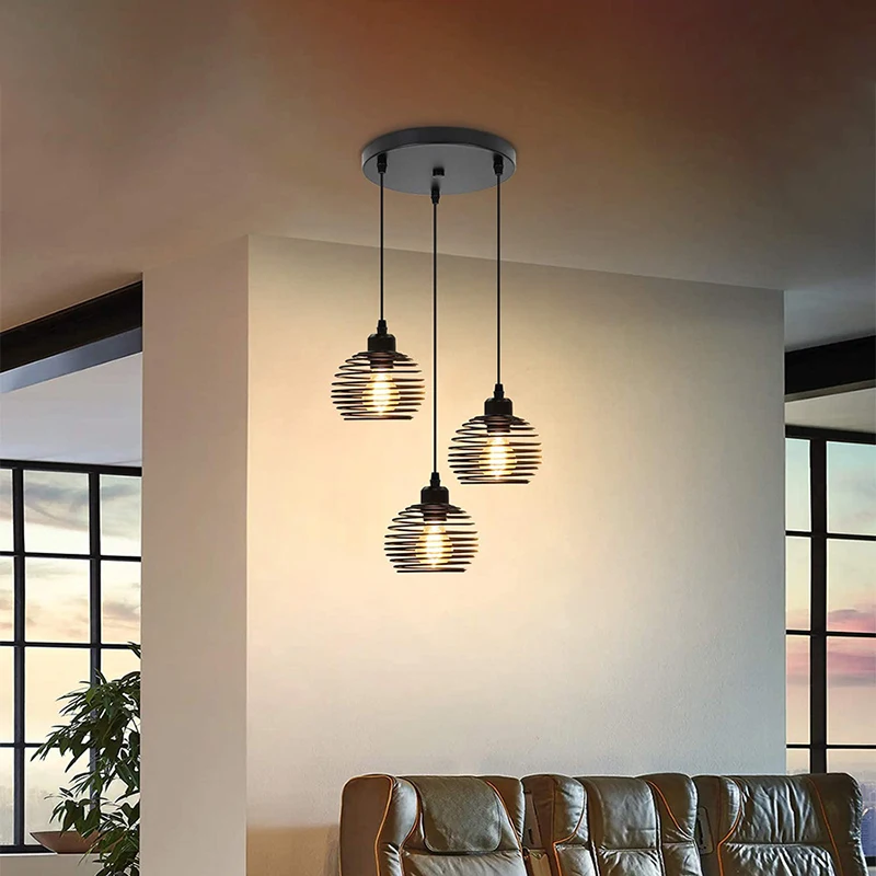 Новая Черная ретро люстра E27New в стиле лофт промышленный креативный подвесной