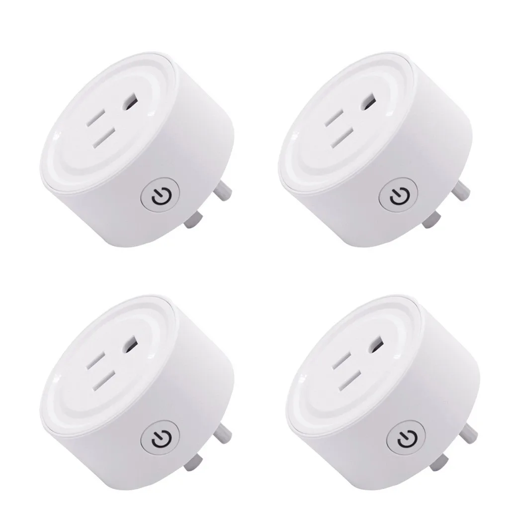 White Ouhaobin, 4 шт., умная вилка, умная, WiFi, розетка, США, вилка, переключатель для Google Home, приложение, управление, для Amazon Alexa, подключено - Цвет: White
