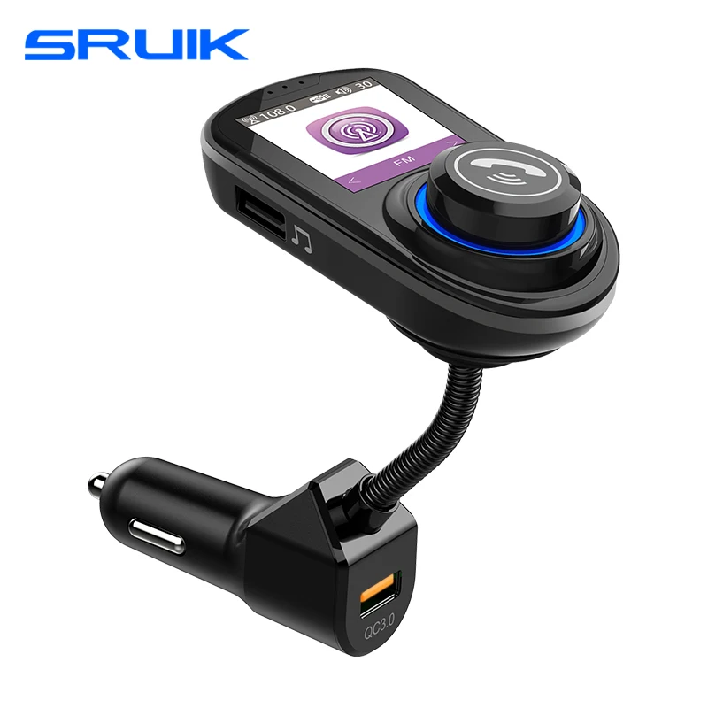 SRUIK радио передатчик fm-передатчик Bluetooth 5 0 2019 большой цветной дисплей QC3.0