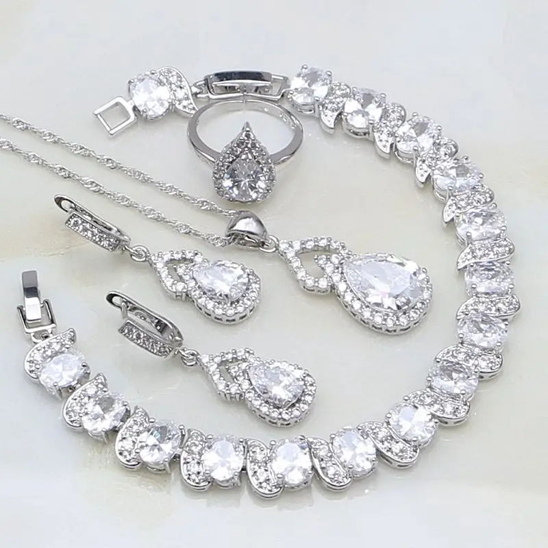 Ювелирные изделия из серебра 925 пробы Белый Австралийский Кристалл ювелирные