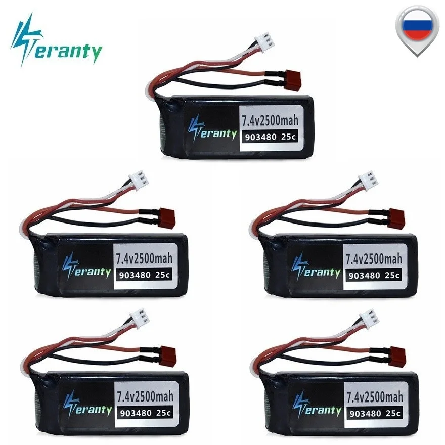 

7.4v 2500mAh Lipo battery for Syma X8C X8W X8G X8 RC Quadcopter Spare Parts 903480 25c 7.4v Battery for 12428 12423 RC Cars 5pcs