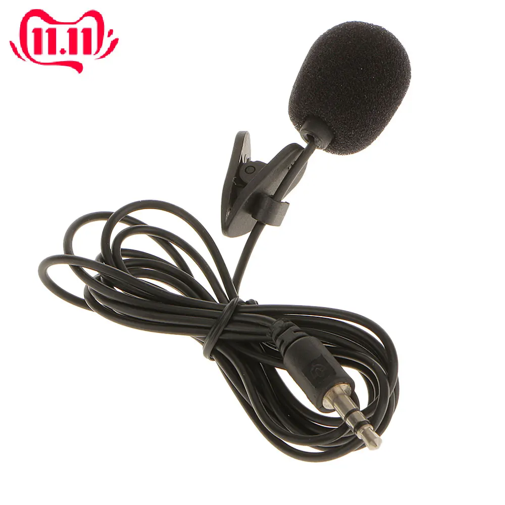 Петличный микрофон 3 5 мм проводной мини с зажимом для галстука компьютера