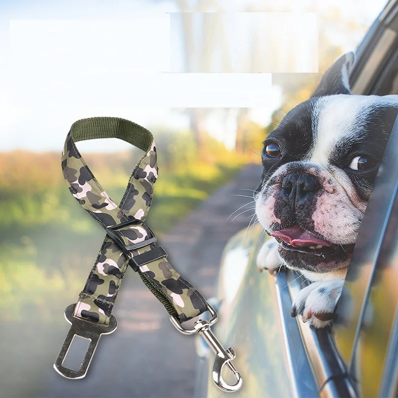 Нейлоновый Камуфляжный Регулируемый выдвижной ремень безопасности для собак
