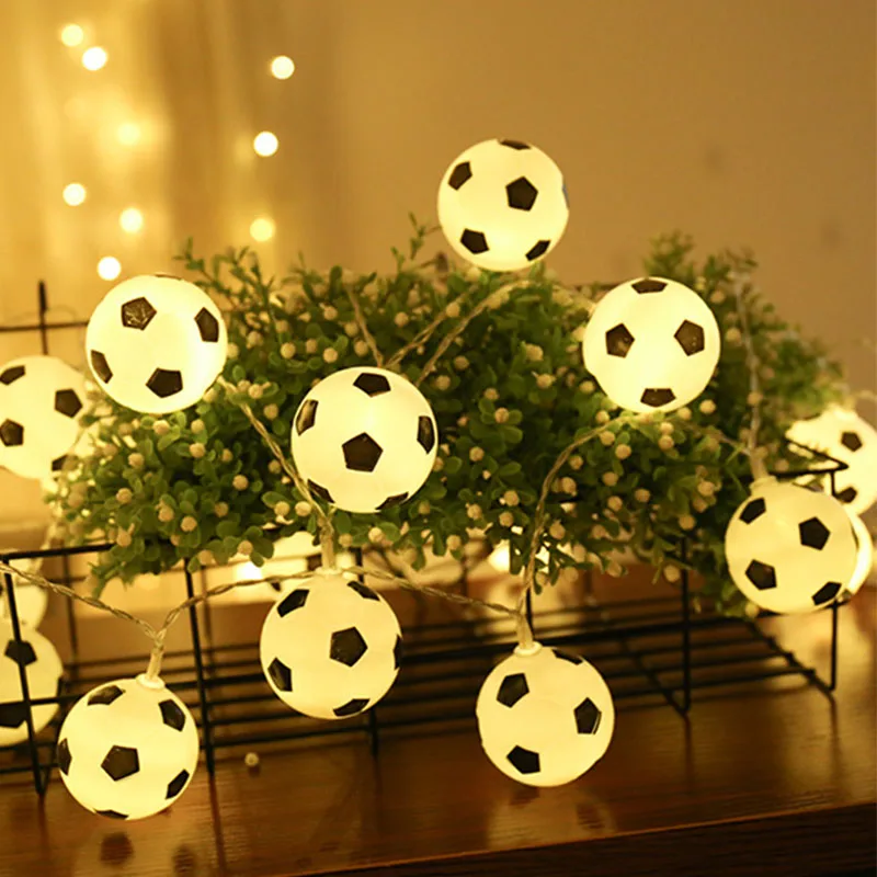 

Soccer Balls String Lights Waterproof Battery Powered 6/3M USB LED Street Garland World Cup Bar Football Party Decor Lamp 2022