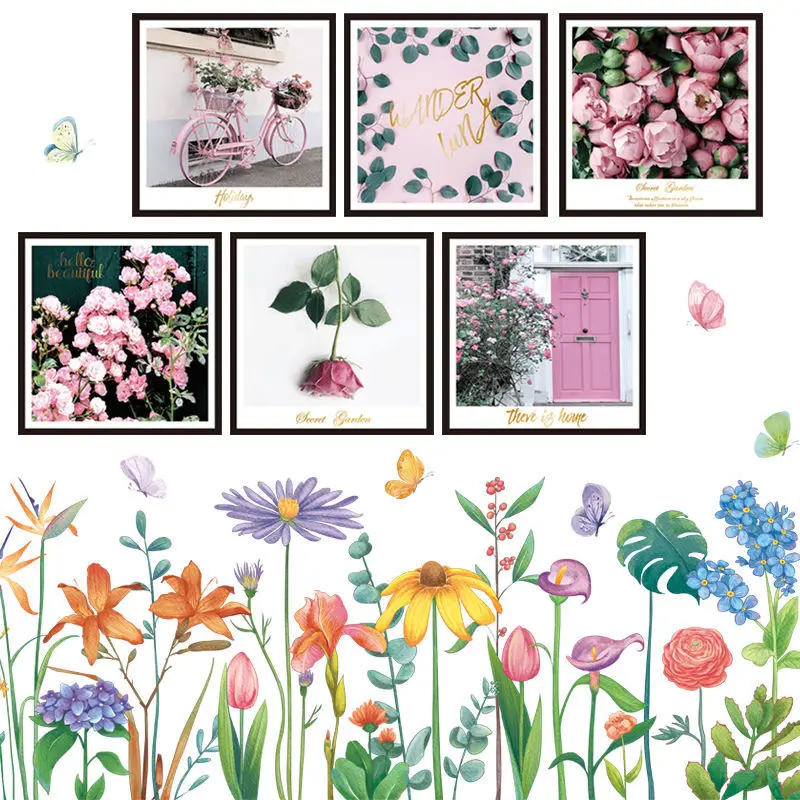 

Artracyse Wall Stickers Set Plant Leaves Small Space Dormitory Bedside Flower Stickers Art Wall Self-adhesive Bedroom Decoration