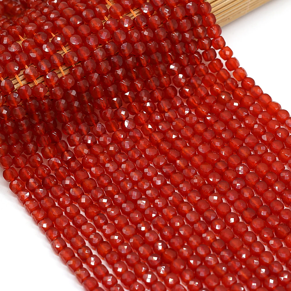 

Pure Natural Stone Semi-precious Stone Red Agate Cut Surface Irregular Square Bead Making DIY Ladies Necklace Bracelet 5x5mm