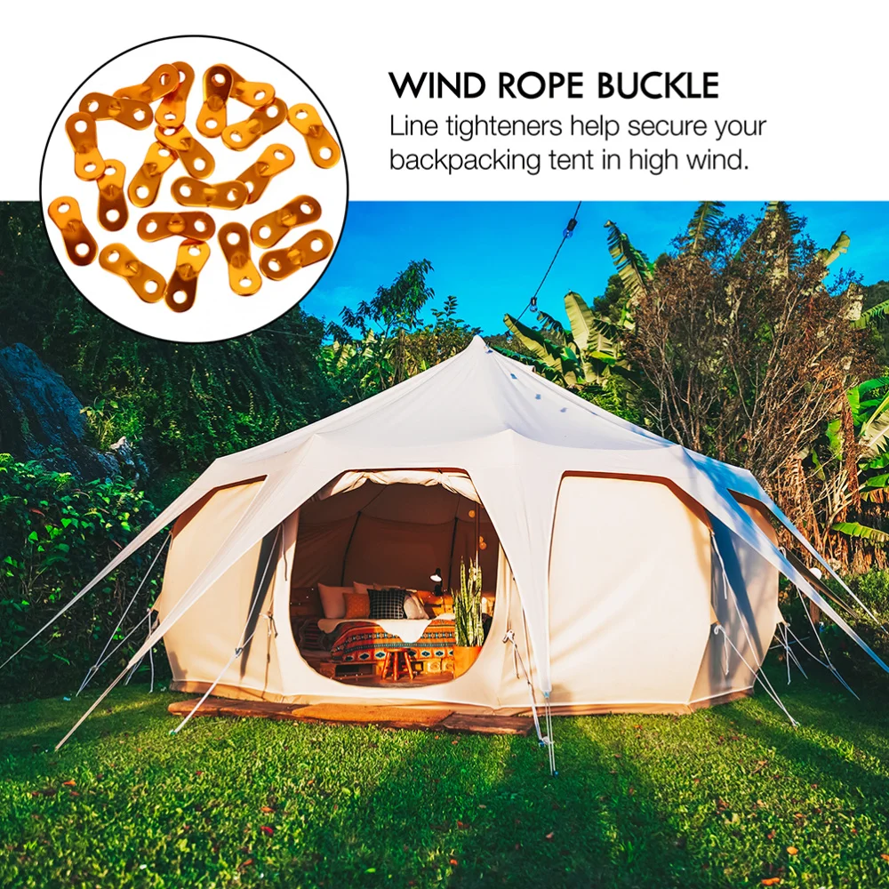 

30 Pcs Outdoor Tent Rope Buckle Aluminum Alloy Cord Buckle Camping Supplies