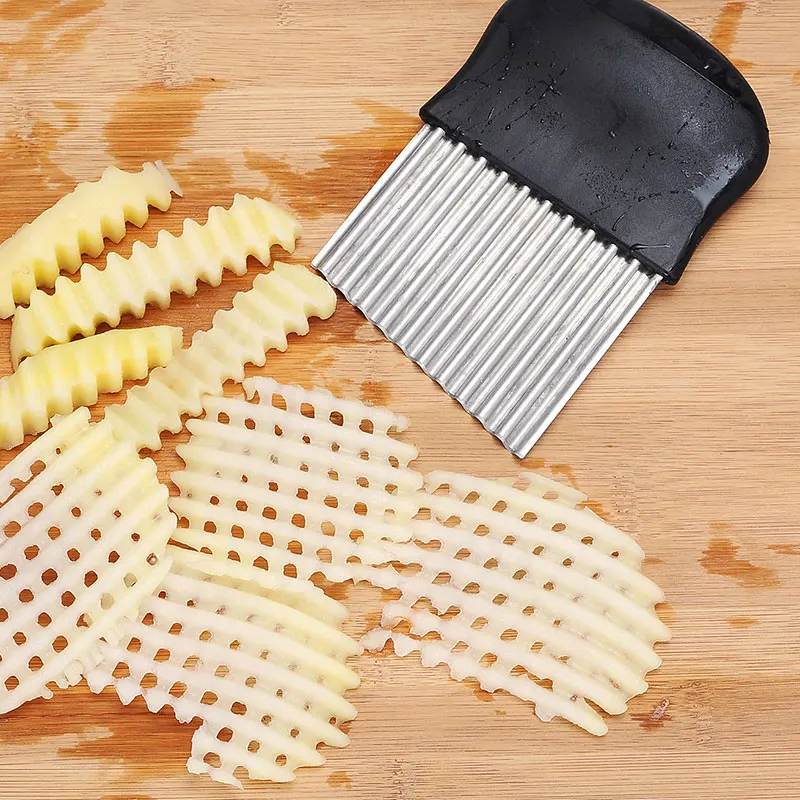 

Stainless Steel Potato Chip Slicer Kitchen French Fries Cutter Chip Making Peeler Cut Vegetable Crinkle Wavy Slicer Knives Tool