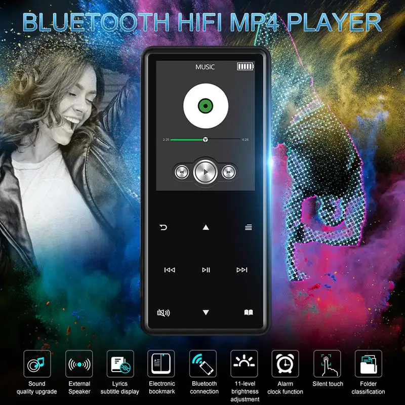 Bluetooth Mp4 портативный медиа музыкальный плеер 2 4 дюймов пресс экран ключ Hifi