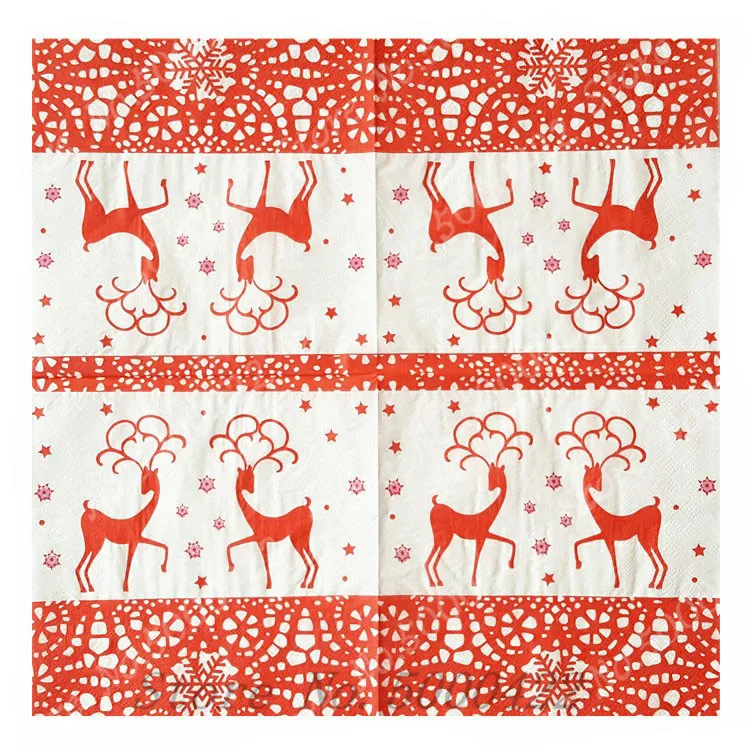 20 шт. бумажные салфетки для стола Рождественский олень одноразовые гирлянды