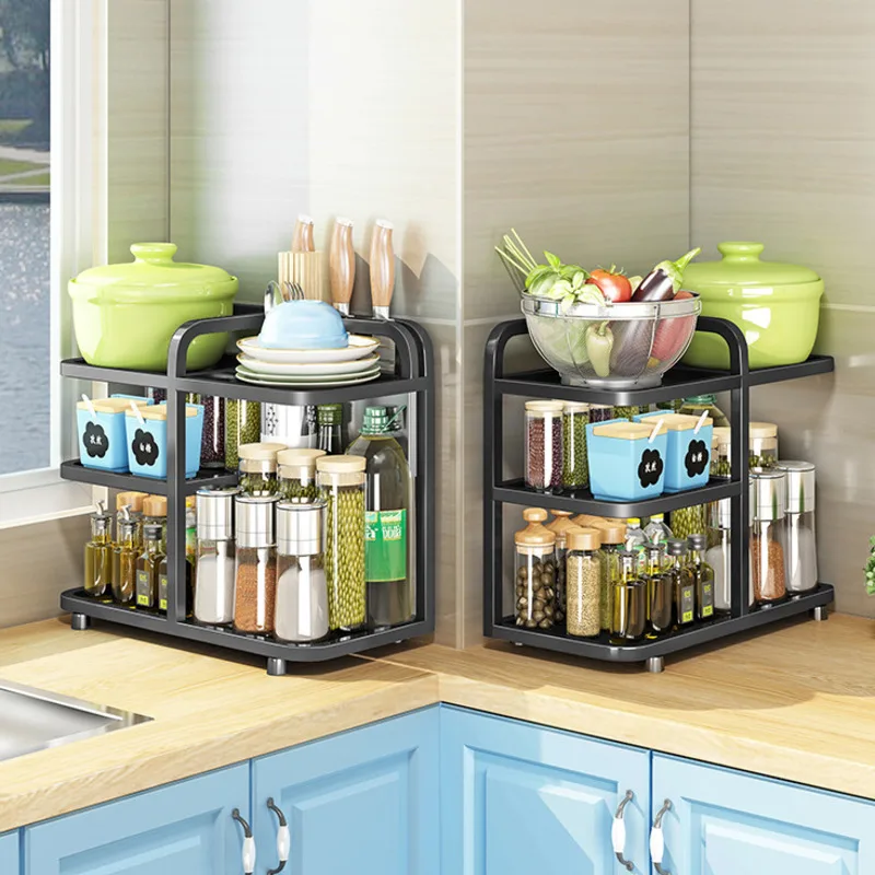 

1 Pcs Kitchen Accessories Stainless Steel Seasoning Storage Shelf Supplies Rack Multifunctional Table