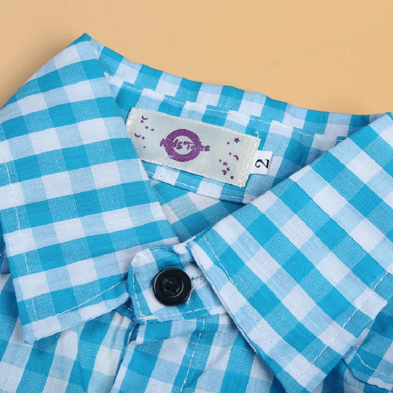 Conjuntos para ni&ntilde;os, camisas a cuadros de manga larga a la moda, Pantalones blancos y cintur&oacute;n, 3 piezas, triangulaci&oacute;n de env&iacute;os-3