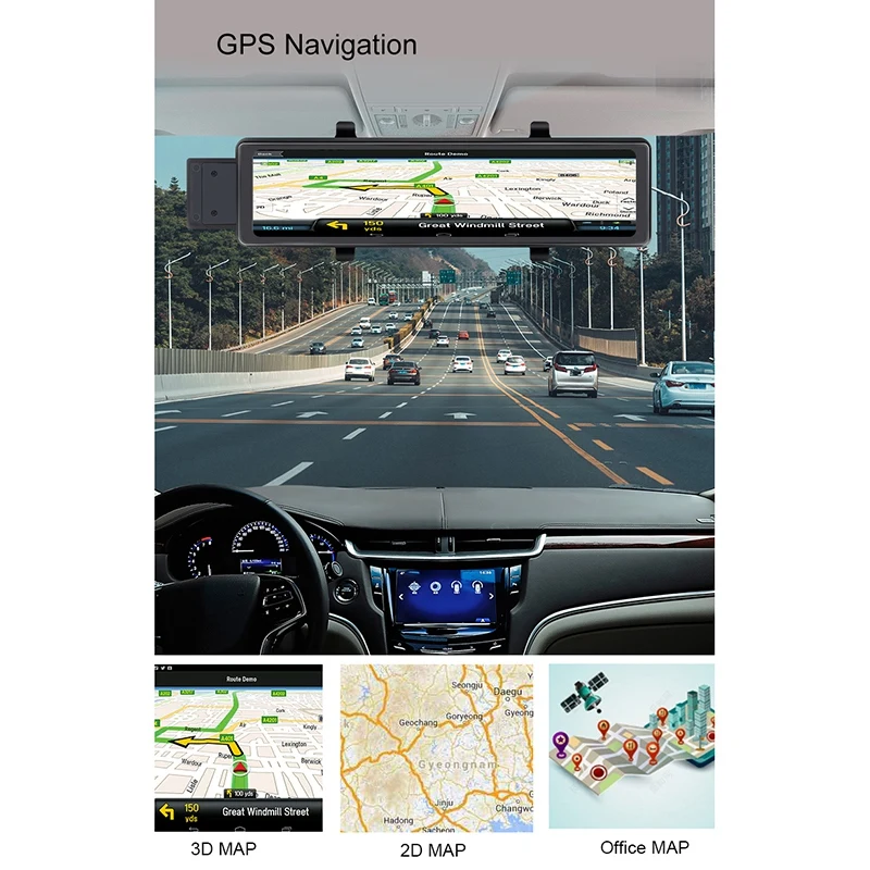 

NEW-Car DVR Android 8.1 Stream RearView Mirror FHD 1080P ADAS Dash Cam Camera Video Recorder GPS Navigation DVRS