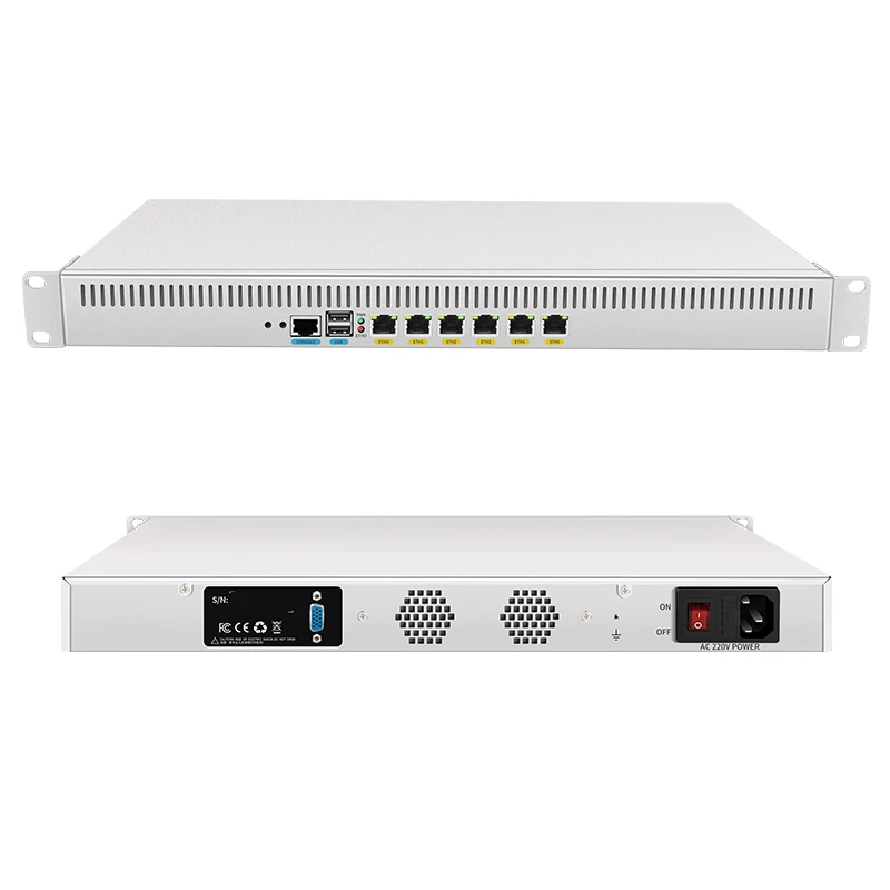 1U межсетевой маршрутизатор Intel I3I5I7 CPU безвентиляторный мини-ПК 6 LAN Pfsense