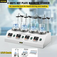 vevor 1246 heads magnetic agitador with hot plate vortex electric shaker mixer portable blender stirrer bar for chemical lab