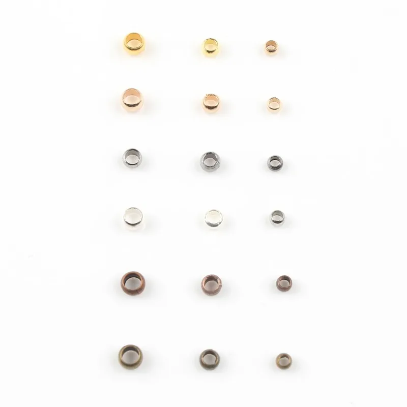 500 шт. металлические шарики обжимные концевые бусины бронзовые медные золотые