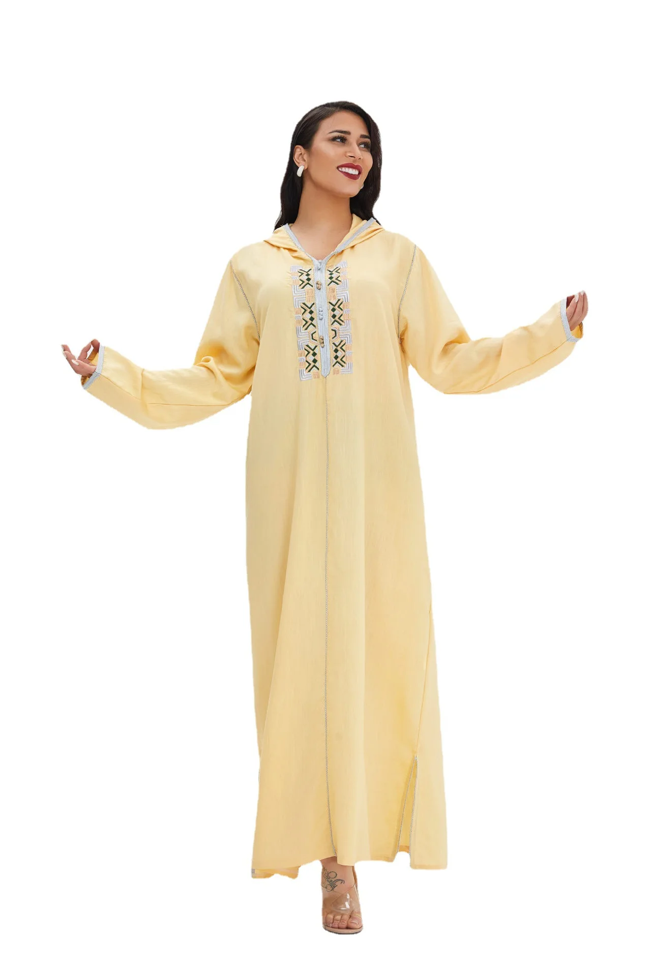

Ramadan Turkey Hooded Muslim Dress Women Abaya Moroccan Kaftan Islamic Clothing Embroidery Djellaba Dubai Jilbab Party Vestidos