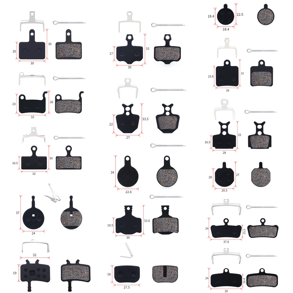 

2Pairs MTB Mountain Bike Brake Pads for BB5 BB7 M445 355 395 Bike Hydraulic Disc Semi-Metallic Brake Pads