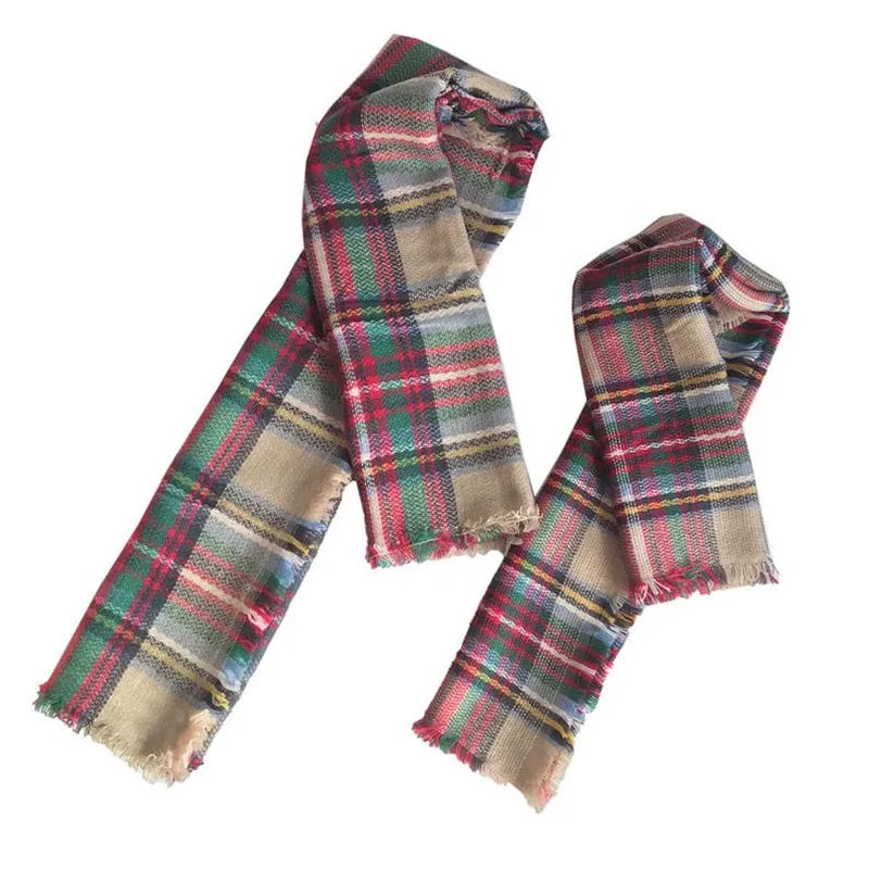 

2020 new Parent-child scarf Cashmere Large lattice color Bib Big shawl Keep warm scarf bandana foulard femme hijab scarf women