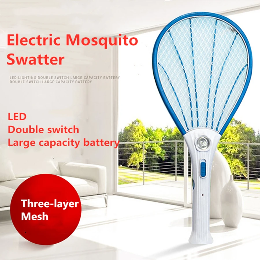 

Killer Summer Recharge Mosquito Insects Home Killer Bug Trap Zapper Bug Power Mosquito Swatter Anti Cordless Racket LED Electric