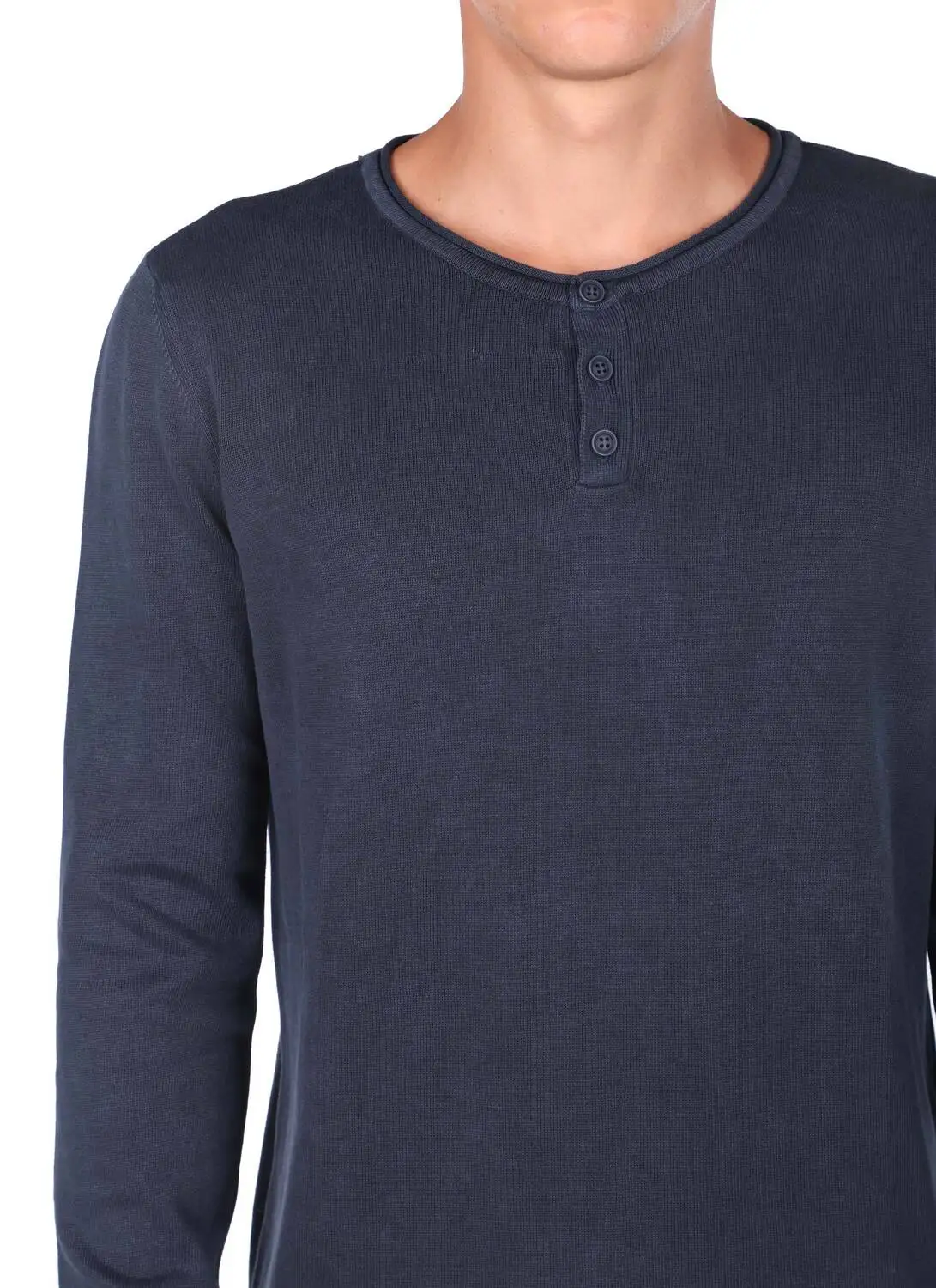 

Mens Crew Neck Buttoned Sweatshirt