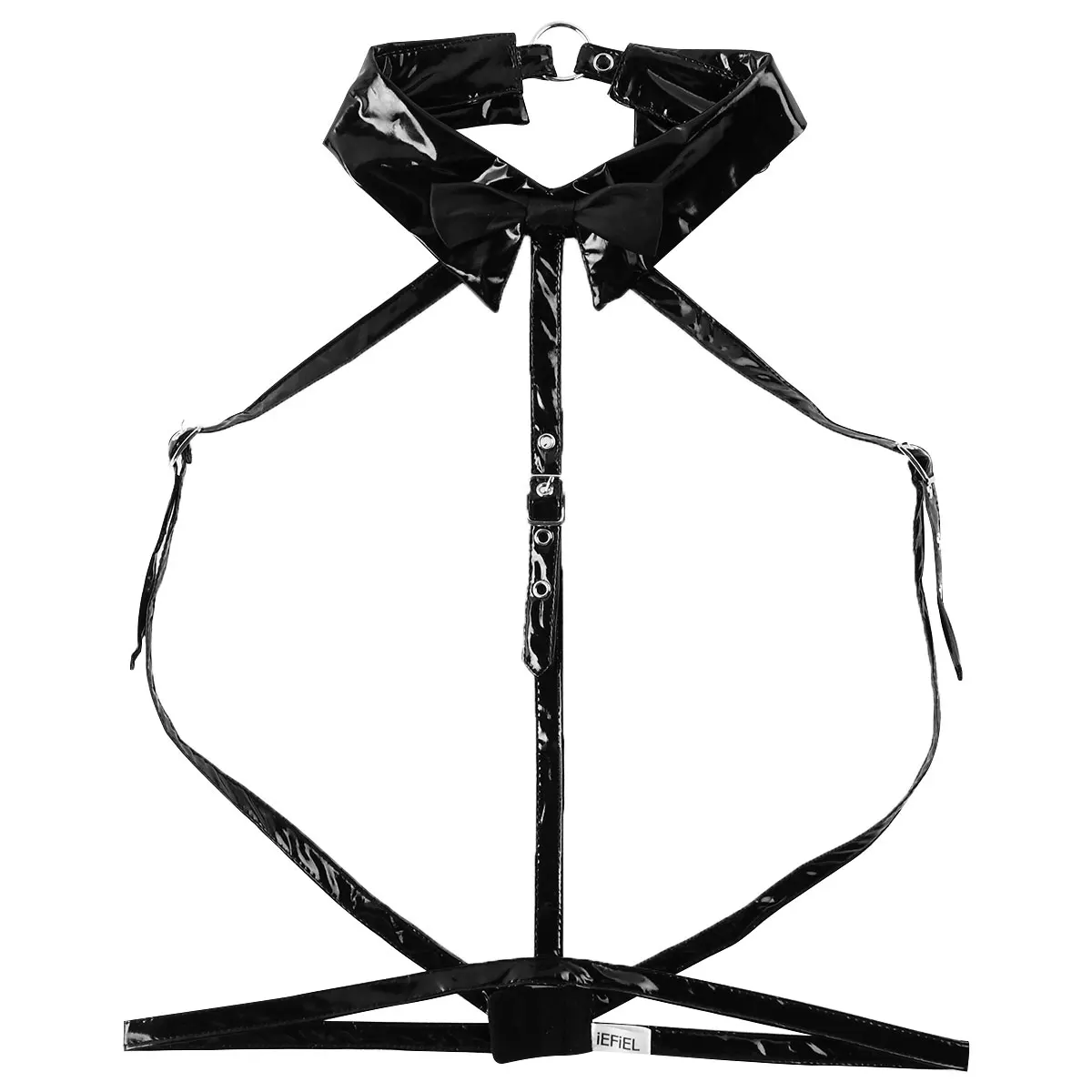 Для мужчин Лакированная кожа эротический костюм смокинг Гей сексуальное женское