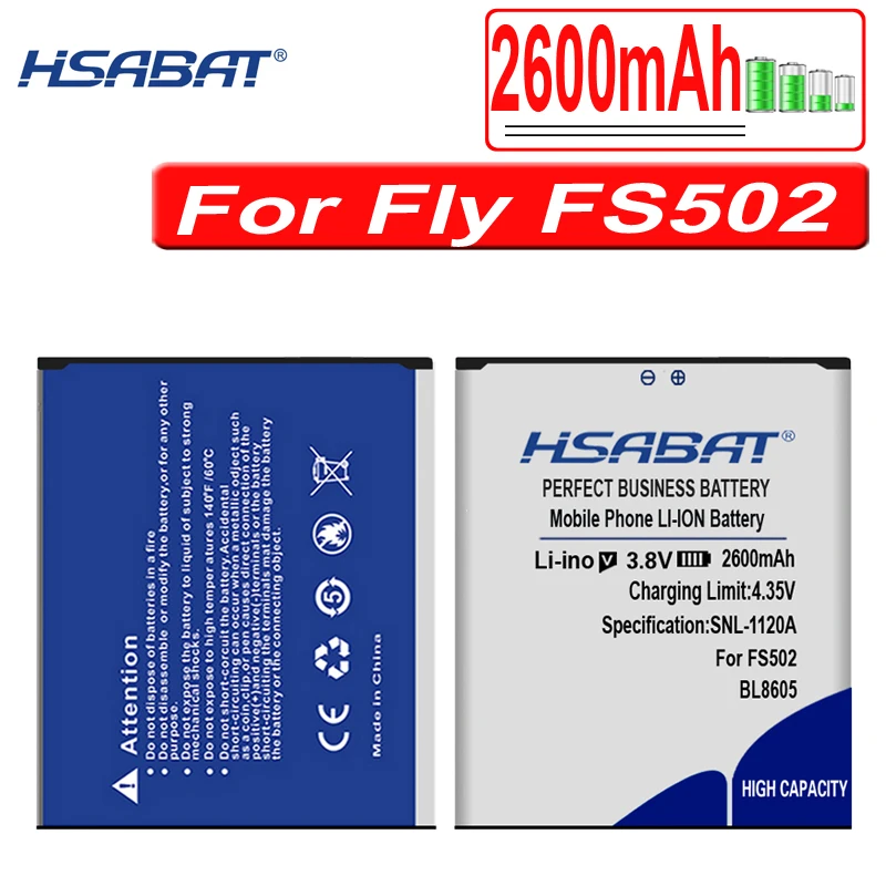 Аккумулятор HSABAT BL8605 2600mAh для Fly FS502|battery for|battery for flybatteries batteries |