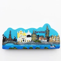qiqipp spain seville landmark building three dimensional landscape tourist souvenirs magnetic refrigerator hand gift