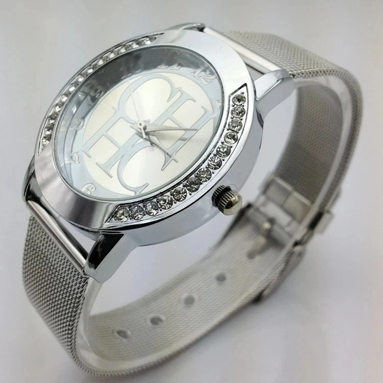 

Relogio Feminino CH Luxury Brand New Men Women Fashion Rhinestone Watch Women Stainless Steel Quartz Watch Boutique Clock Reloj