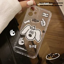 Funny Cute Cartoon Dogs Korean Phone Case For iPhone 13 Pro Max 12 11 Pro Max X Xs Max Xr 7 8 Plus Cases Soft Silicone Cover