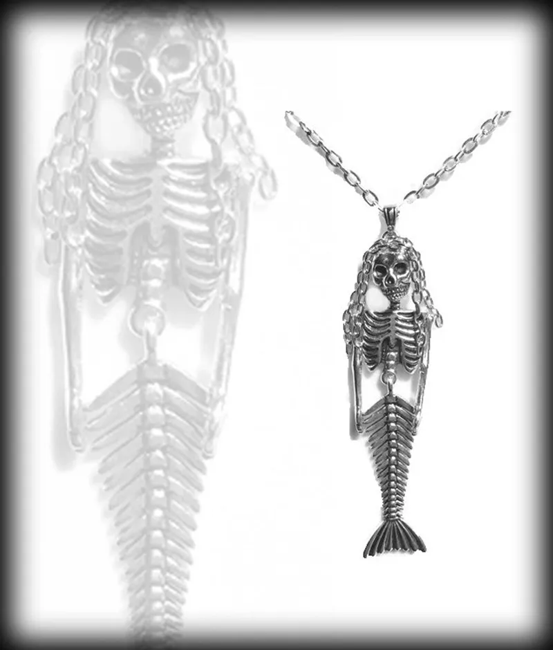 

Mermaid Skeleton Necklace, Gothic, Articulated Mermaid, Skeleton Jewelry, Handmade Jewelry, Gothic Gift, Mermaid Pendant