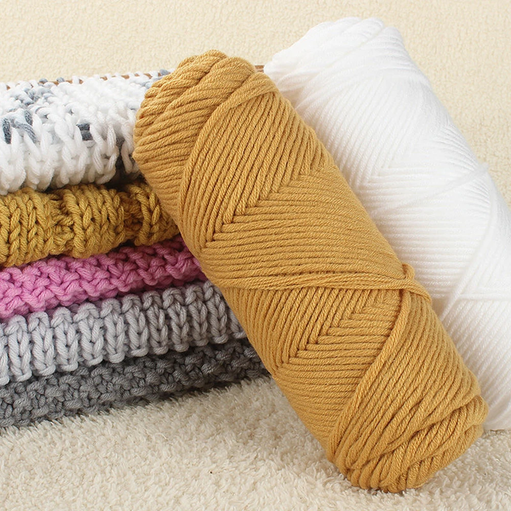 3 Pcs / Lot Natural Soft Silk Milk Cotton Yarn Thick Yarn For hand Knitting Baby Wool crochet scarf coat Sweater weave thread