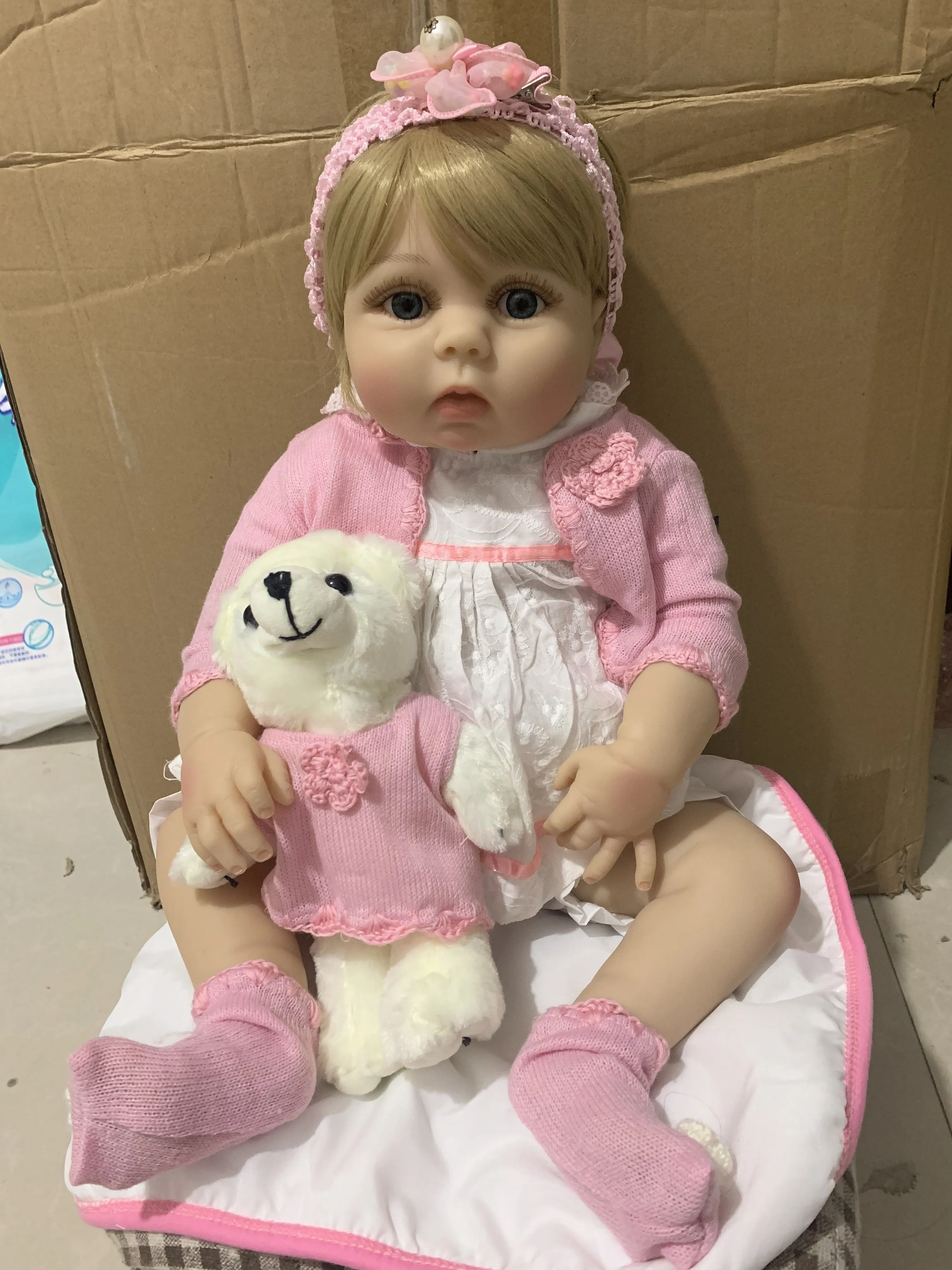 

55cm Full Silicone Reborn Baby Dolls 22 inch Bebes Alive Vlnyl Newborn Girls Bonecas Bathe Toy Child Birthday Gift