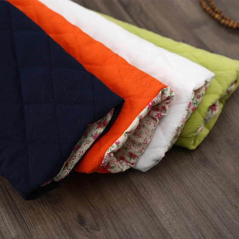 Художественная ретро хлопковая льняная короткая стеганая одежда женская зимняя