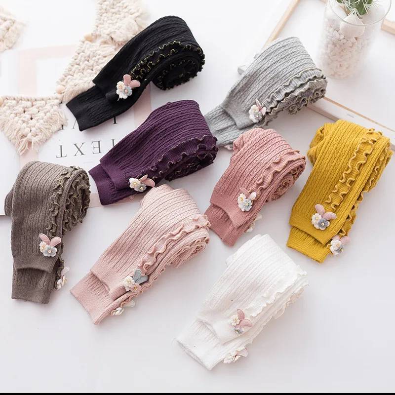 Pantimedias de punto para ni&ntilde;as de 0 a 6 a&ntilde;os, mallas c&aacute;lidas, Oto&ntilde;o e Invierno-1