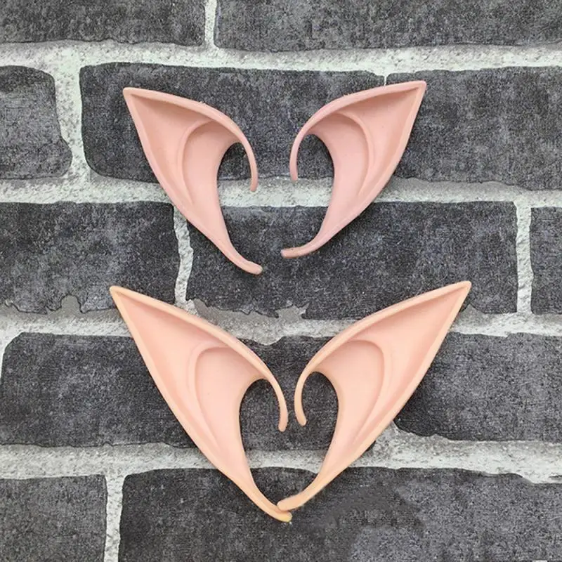 

HOT 1Pair Christmas Latex Elf Ears Soft High Simulation Harmless False Ears Props Fairy Angel Dress Up Christmas Cosplay Mask