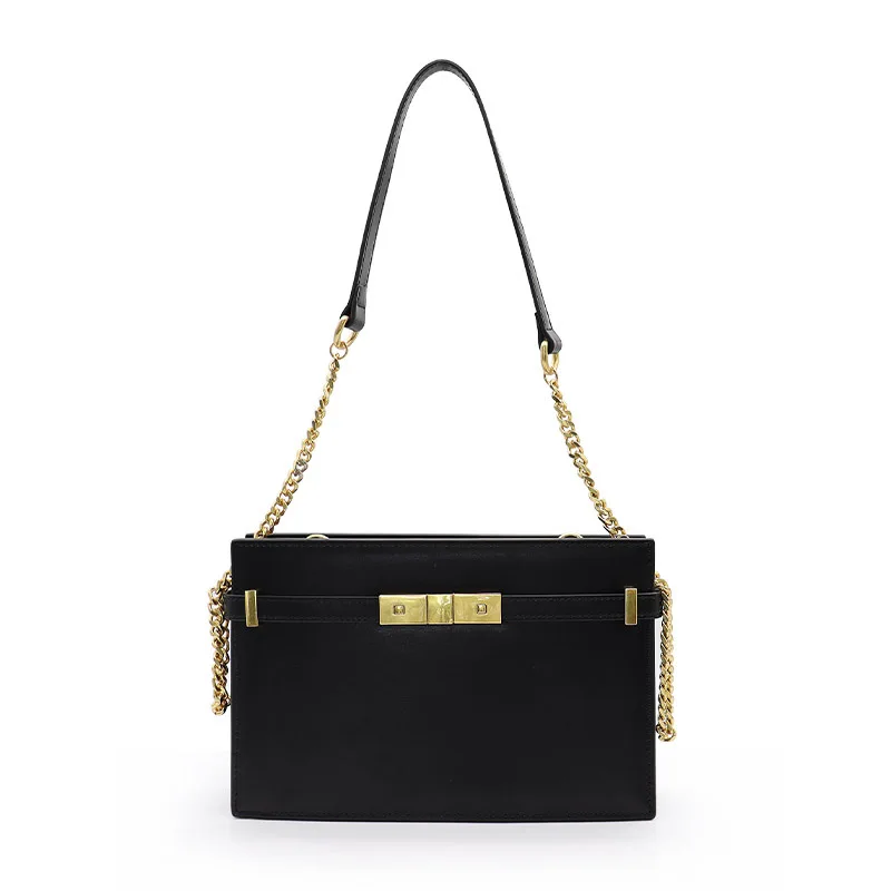 

Fashion New Womens Armpit Design Cowhide Shoulder Bag Office Lady Chain Soft Handle Genuine Leather Vintage Crossbody Bags