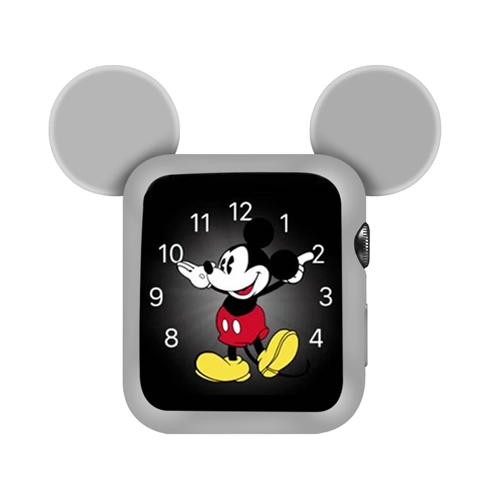 Светло-серый case for apple watch 4 3 2 1 5 40MM 44MM Serilabee MIc Key CUTE mouse protect Tpu cases for iwatch series 4 3/2/1/5 - Цвет: Светло-серый
