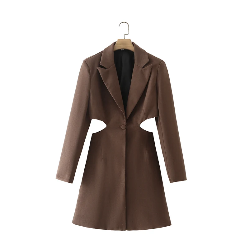 

Женская Повседневная однотонная куртка с одной пряжкой, приталенная длинная куртка на весну и осень