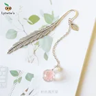 1 шт., креативный школьный офисный Органайзер Lytwtw с изображением цветов, Закладка для книг, канцелярские принадлежности, органайзер, милое перо смешной кулон